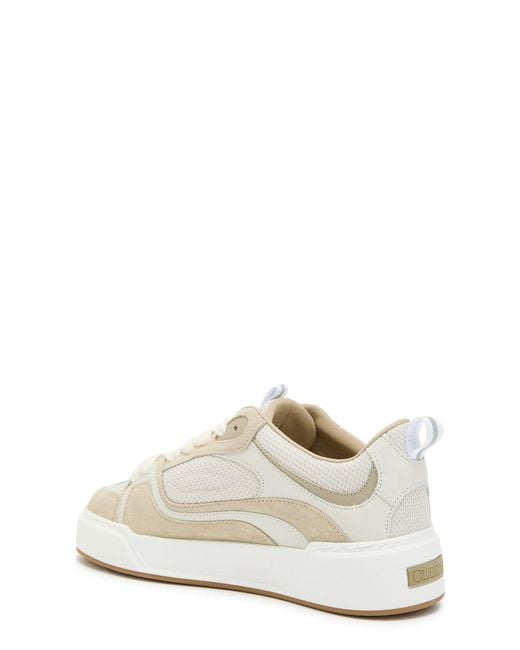 Cleens White Essential Skate Panelled Sneakers for men