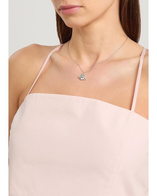 Vivienne Westwood White Valentina Crystal-Embellished Orb Pendant Necklace