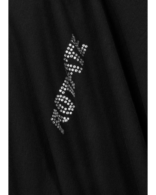 ROTATE BIRGER CHRISTENSEN Black Logo Cropped Stretch-jersey T-shirt