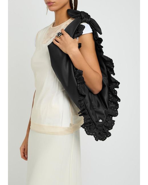 Simone Rocha Black Pillowcase Ruffled Padded Satchel Bag