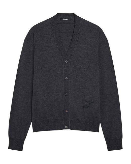 Jacquemus Blue Le Cardigan Merino Wool-Blend Cardigan for men