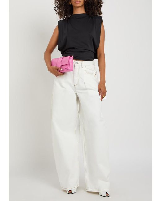 Jacquemus Black Le Marcel Moisson Open-Back Paper-Blend Top