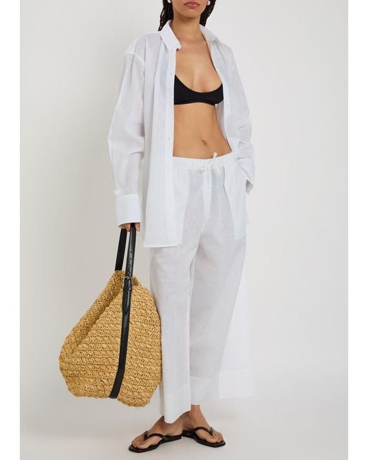Totême White Cotton And Linen-Blend Shirt