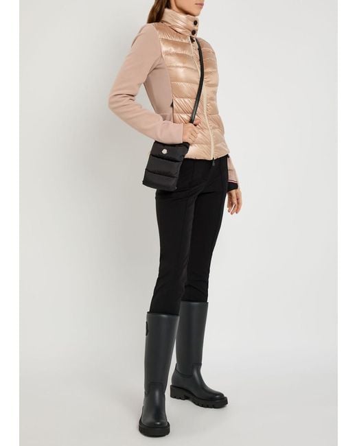 Moncler Natural Quilted Zip Up Fleece Jacket