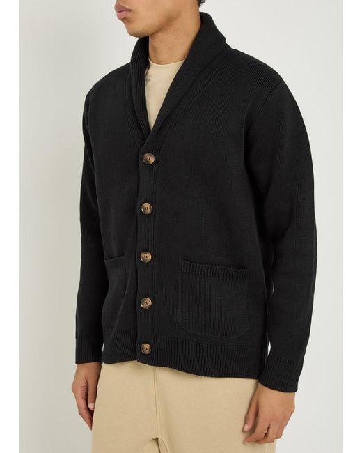 Now You Live Black Carlton Cotton Cardigan for men