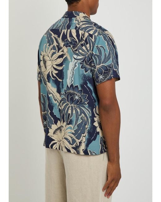 J.W. Anderson Blue Floral-Print Woven Shirt for men