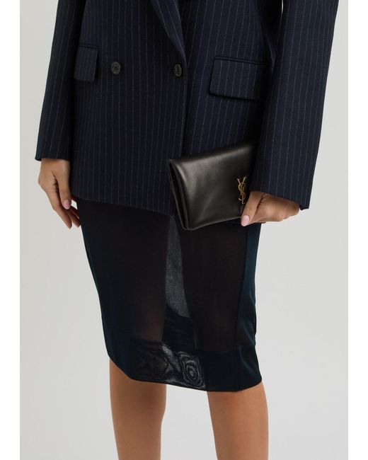Saint Laurent Black Semi-Sheer Knitted Midi Skirt