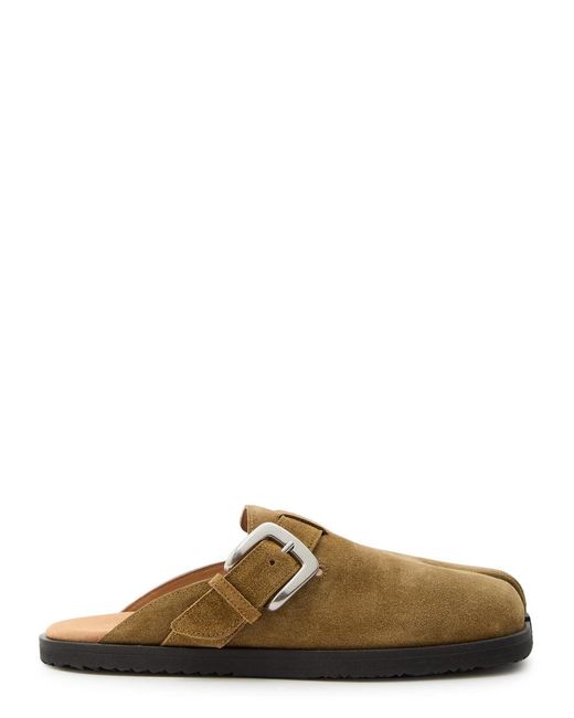 Maison Margiela Brown Tabi Buckle Suede Mules