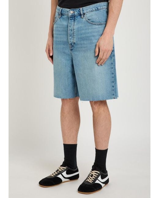 FRAME Blue Baggy Denim Shorts for men