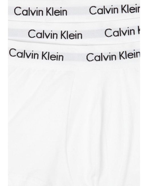 Calvin Klein White Stretch-Cotton Low-Rise Trunks for men