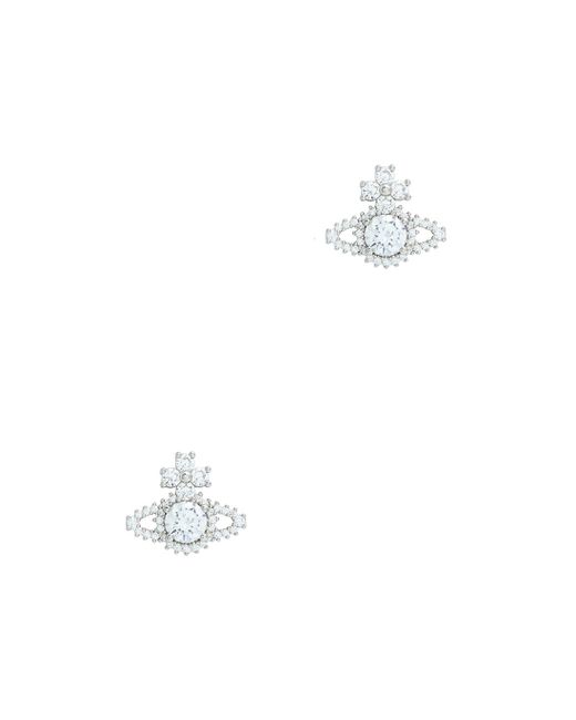 Vivienne Westwood White Valentina Crystal-embellished Orb Earrings