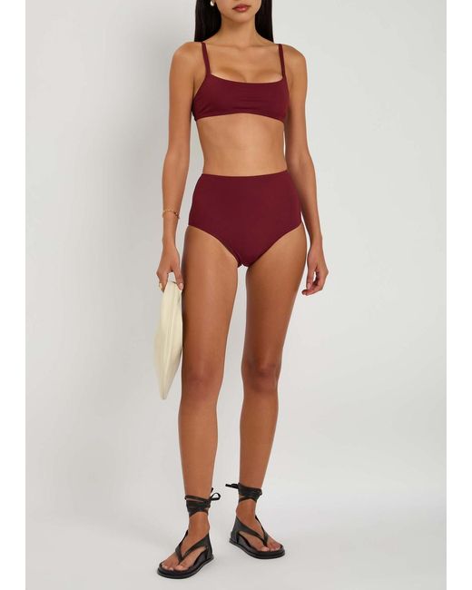 Lido Red Leslie Amon Paloma Printed Designer Bikini, M