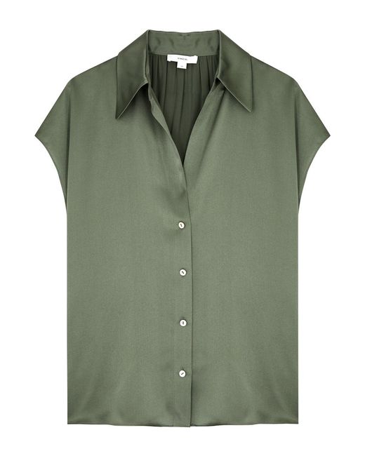 Vince Green Silk-Satin Shirt