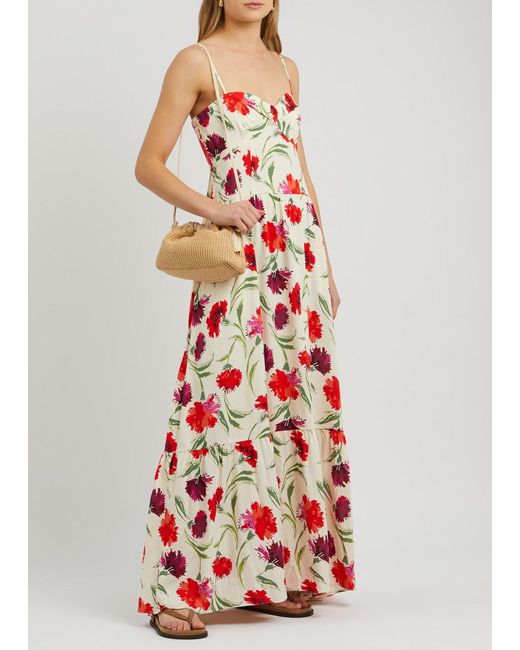 Diane von Furstenberg Red Etta Floral-print Rayon Maxi Dress