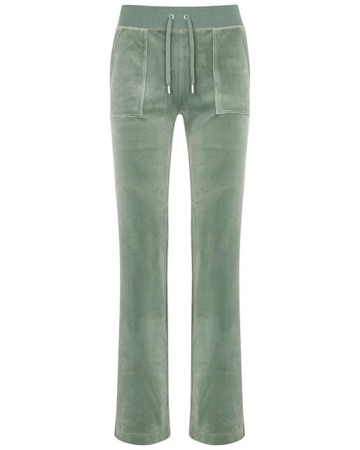 Juicy Couture Green Del Ray Logo Velour Sweatpants