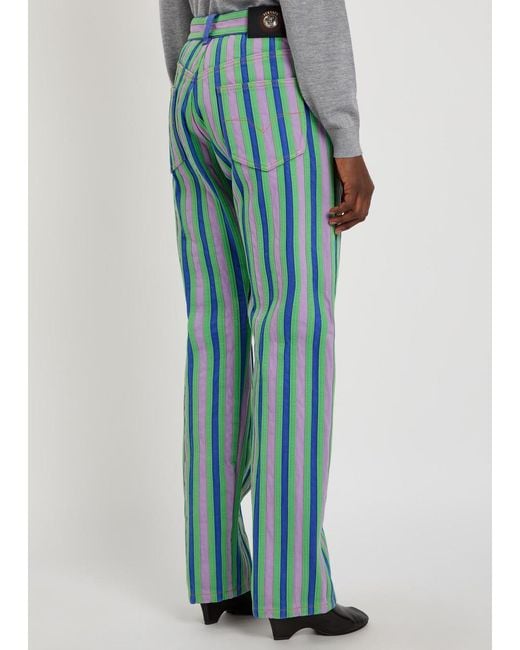 Versace Blue Striped Straight-Leg Jeans
