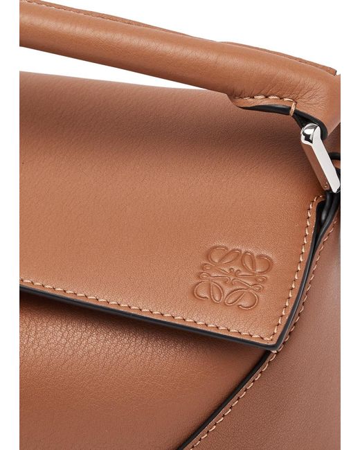 Loewe Brown Puzzle Edge Small Leather Top Handle Bag