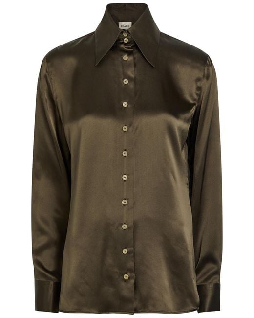 Khaite Green Ivy Silk Shirt