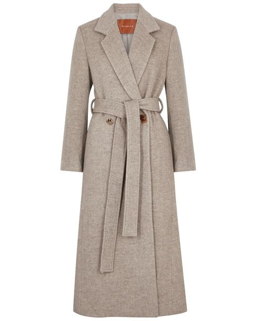 Rejina Pyo Natural Gracie Belted Wool-blend Coat