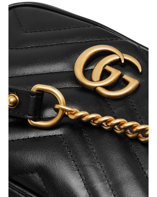 Gucci Black gg Marmont Mini Leather Cross Body Bag