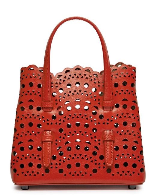 Alaïa Red Alaïa Mina 16 Leather Top Handle Bag