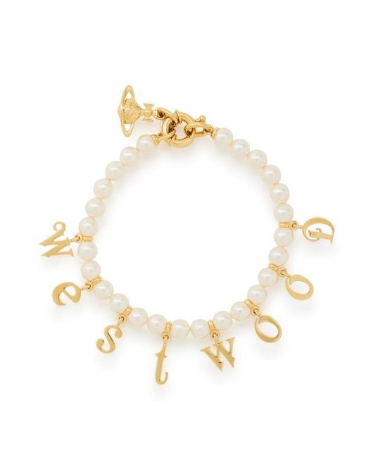 Vivienne Westwood Metallic Leanne Letter-Charm Bracelet