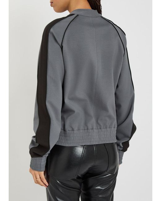 AARON ESH Gray Panelled Jersey Varsity Jacket