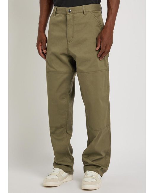 Moncler Green Stretch-Cotton Cargo Trousers for men