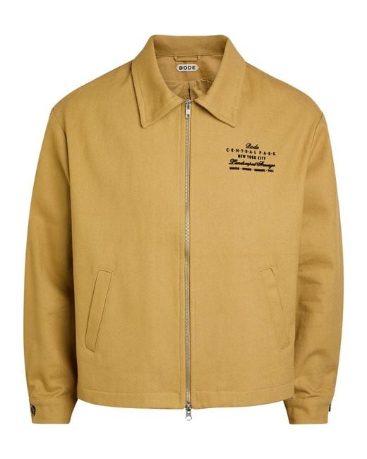 Bode Yellow Central Park Printed Twill Jacket for men
