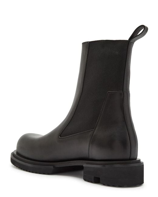 Rick Owens Black Gabe Leather Chelsea Boots for men