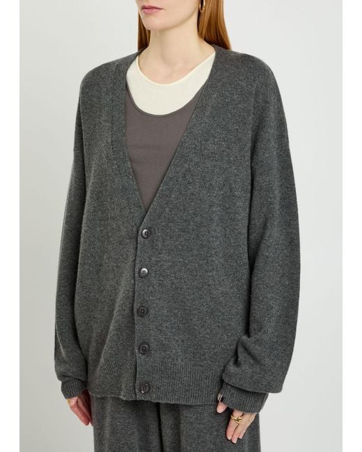Extreme Cashmere Gray N°459 Jonah V-Neck Cashmere-Blend Cardigan