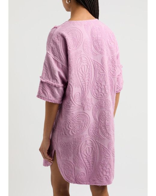 Devotion Pink Domna Patterned-Jacquard Terry Mini Dress