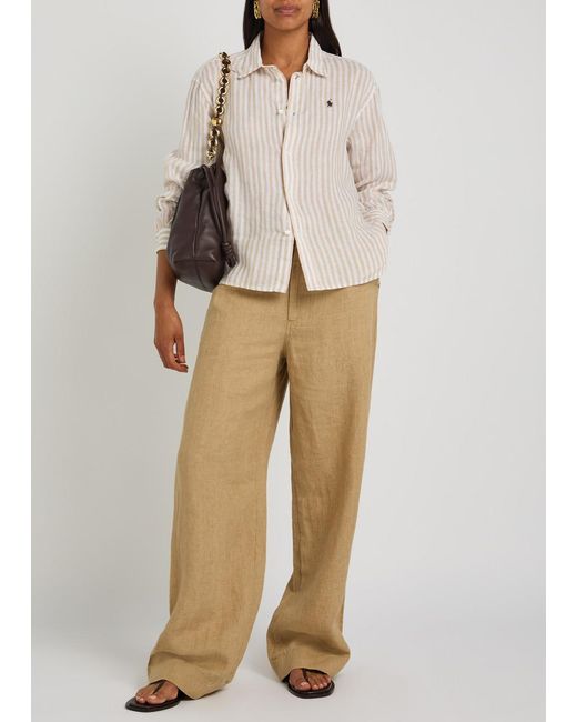Polo Ralph Lauren Natural Wide-Leg Linen Trousers