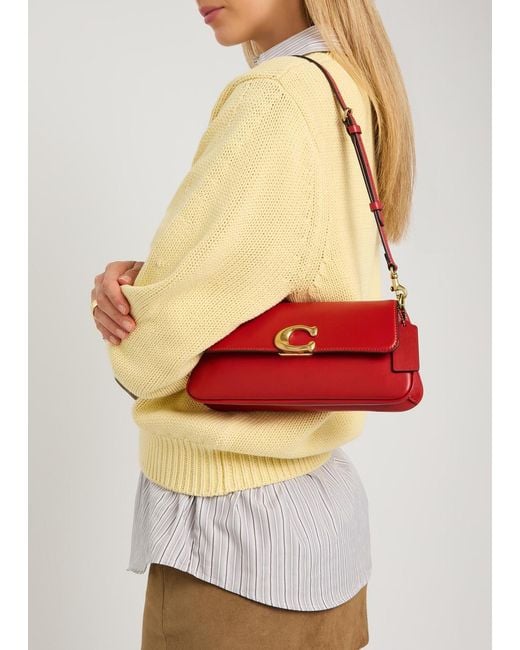COACH Red Jet Leather Shoulder Bag