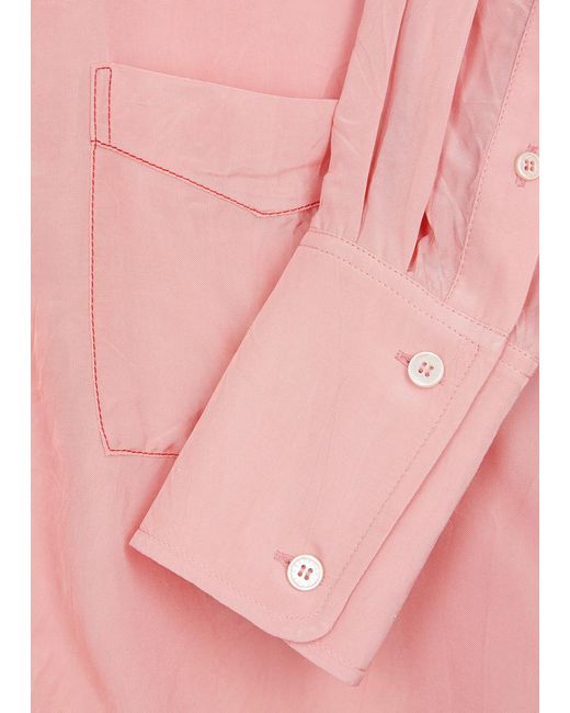 Victoria Beckham Pink Crinkled Cady Shirt