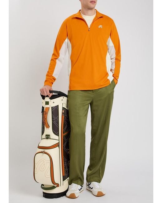 Malbon Orange Santiago Logo Half-Zip Stretch-Jersey Mid-Layer Jacket for men