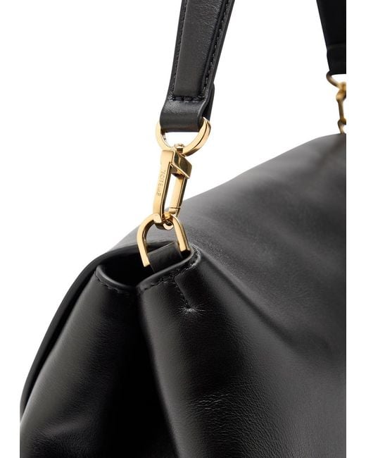 Totême Black T-Lock Leather Satchel