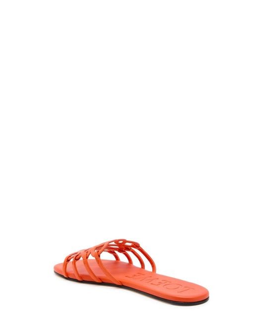 Loewe Red Petal Anagram Leather Sliders