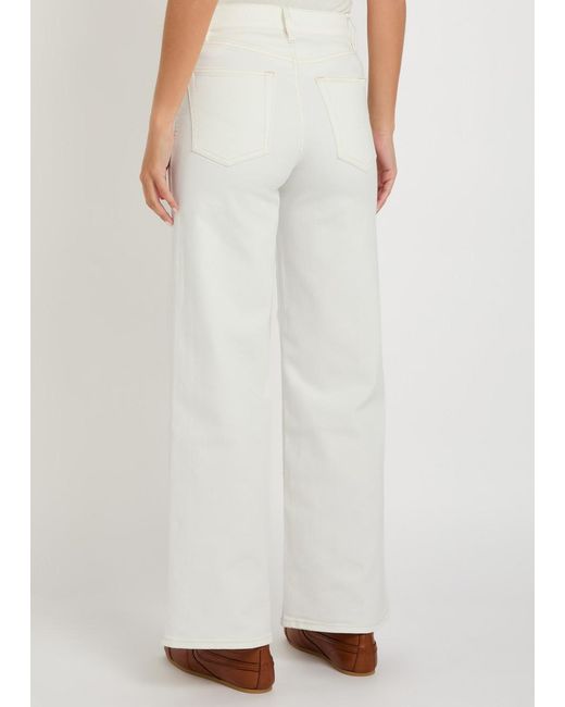 FRAME White Le Slim Palazzo Wide-Leg Jeans