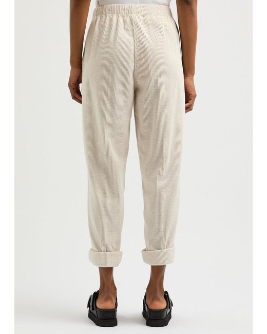 American Vintage Natural Padow Cropped Corduroy Trousers