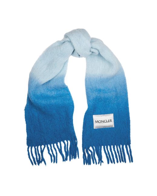 Moncler Blue Sciapra Dégradé Textured-Knit Scarf