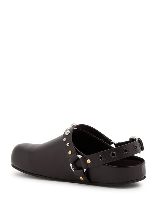 Stella McCartney Black Studded Faux Leather Clogs