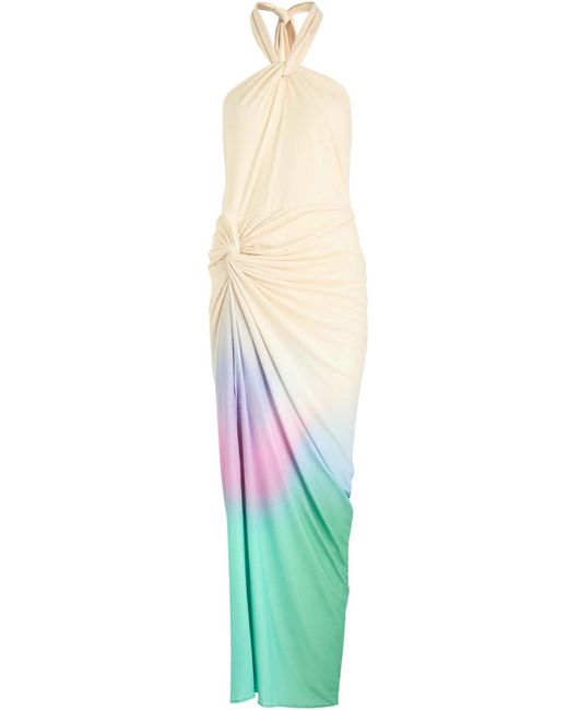 Baobab White Giorgia Draped Satin-Jersey Maxi Dress