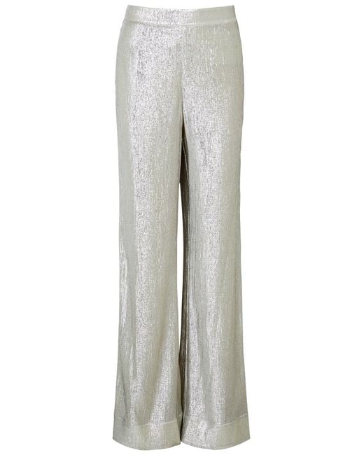 The Vampire's Wife Gray The Sacrificial Suit Lamé Wool-blend Trousers