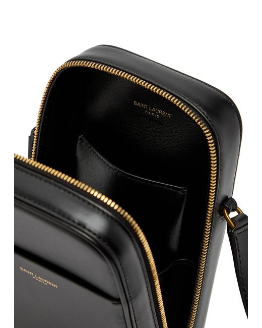Saint Laurent Black Dailycase Logo Leather Cross-Body Bag for men