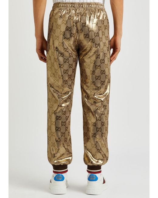 Gucci Natural gg-monogrammed Metallic Jersey Sweatpants for men