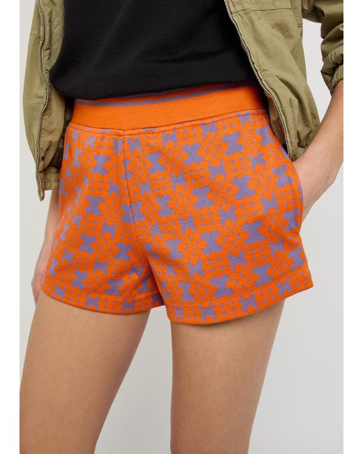 Dries Van Noten Orange Hegga Patterned Knit Shorts