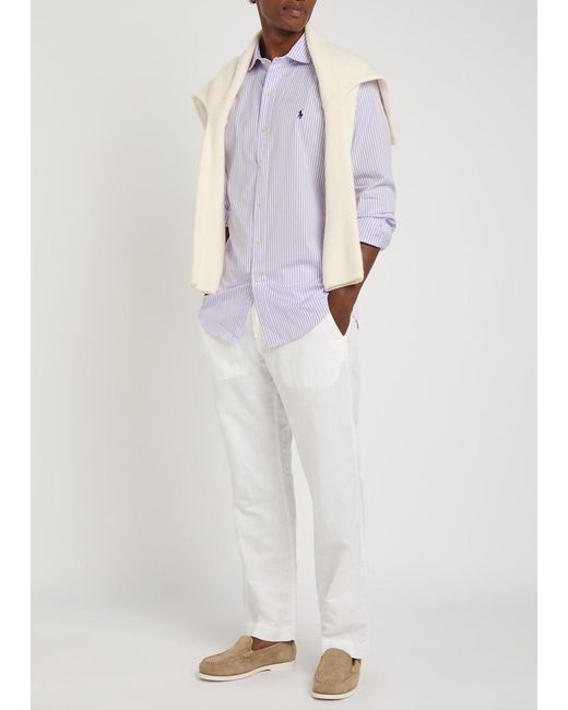 Polo Ralph Lauren Purple Striped Cotton Shirt for men