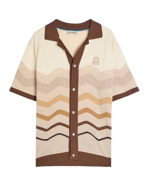 Sandbanks Natural Gradient Pattern Knit Cotton Shirt for men