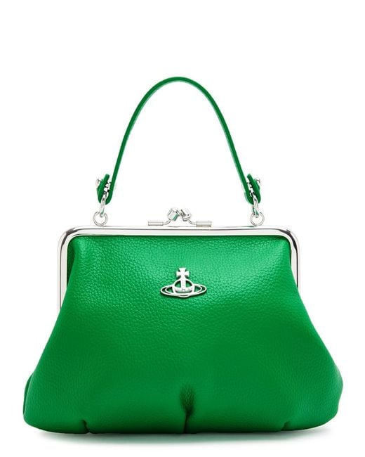 Vivienne Westwood Green Granny Frame Vegan Leather Top Handle Bag